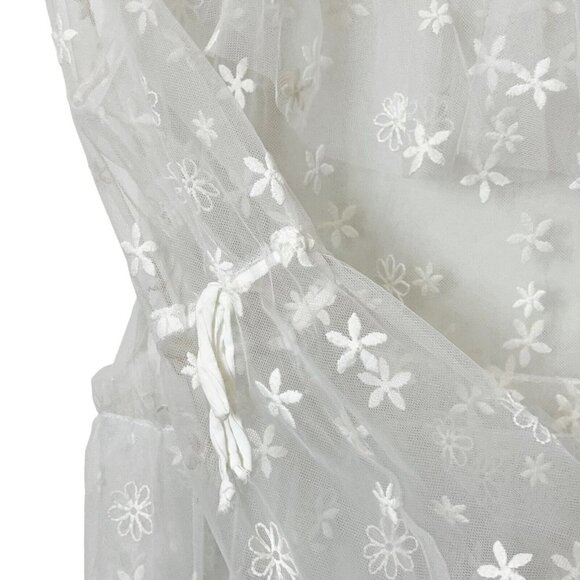 For Love & Lemons Claudia Off Shoulder Tulle Dress Women’s Small Daisy Sheer - Picture 6 of 11